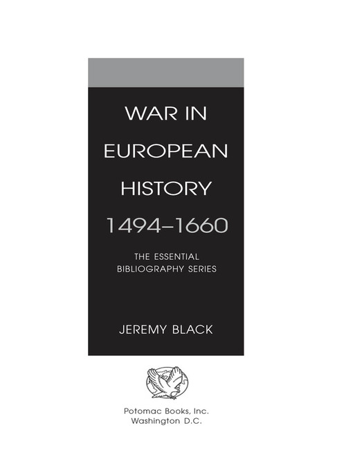 Title details for War in European History, 1494-1660 by Jeremy Black - Available